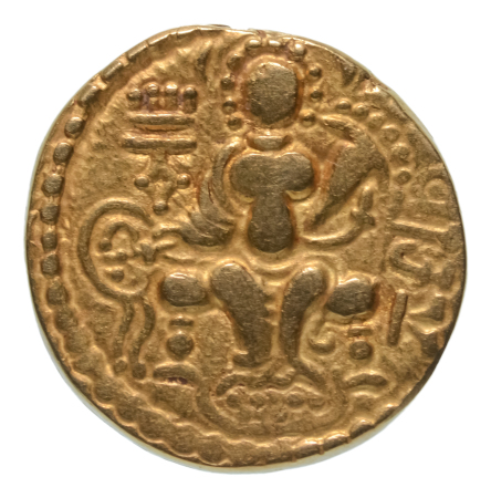 Gupta Empire, Samudragupta, c. 335-375, AV dinar, 7.54 g. Javelin