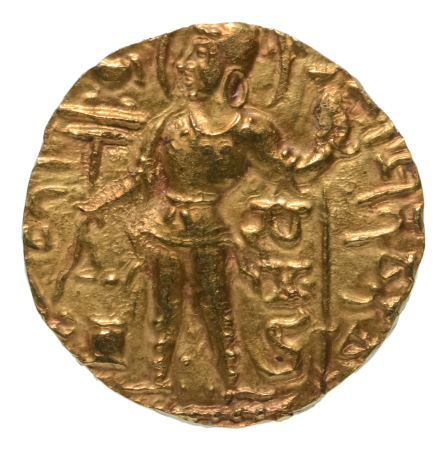 Gupta Empire, Samudragupta, c. 335-375, AV dinar, 7.77 g. Javelin