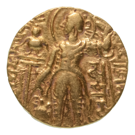 Gupta Empire, Samudragupta, c. 335-375, AV dinar, 7.63 g. Javelin
