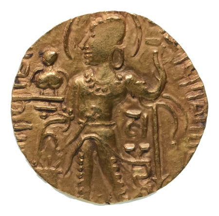 Gupta Empire, Samudragupta, c. 335-375, AV dinar, 7.71 g. Javelin