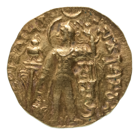 Gupta Empire, Samudragupta, c. 335-375, AV dinar, 7.58 g. Javelin