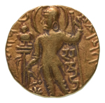 Stamp of Coins » Gupta Gupta Empire, Samudragupta, c. 335-375, AV dinar, 7.36 g. Javelin