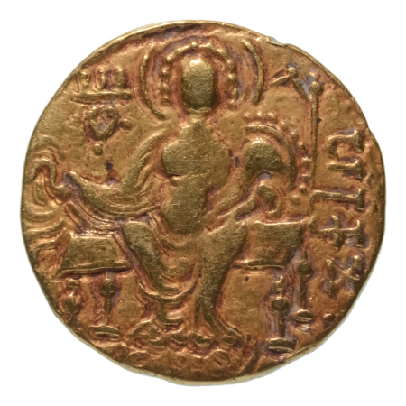 Gupta Empire, Samudragupta, c. 335-375, AV dinar, 7.36 g. Javelin