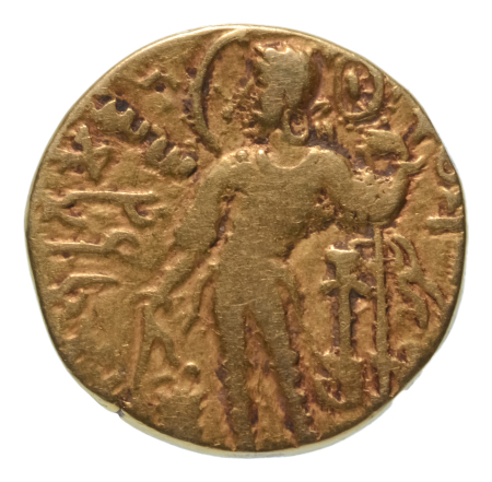 Gupta Empire, Samudragupta, c. 335-375 (or Kachagupta), AV dinar, 7.38 g. Chakra