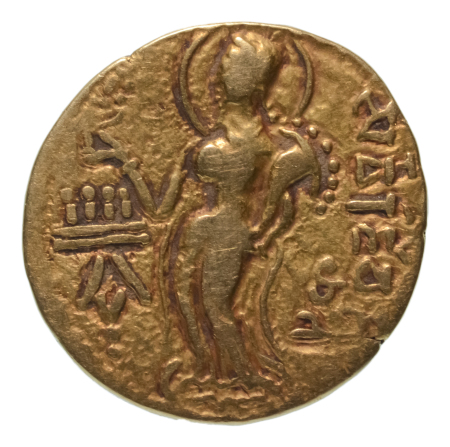 Gupta Empire, Samudragupta, c. 335-375 (or Kachagupta), AV dinar, 7.55 g. Chakra
