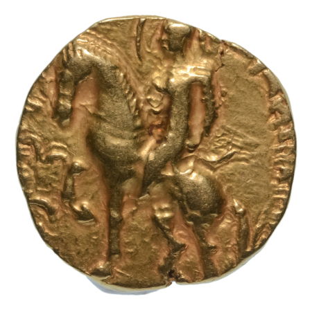 Gupta Empire, Chandragupta II, c. 380-413, AV dinar, 7.74 g. Horseman