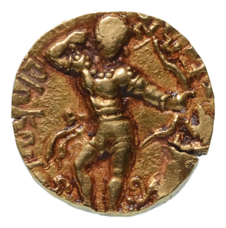 Gupta Empire, Kumaragupta I, c. 415-455, AV dinar, 8.18 g. Lion slayer