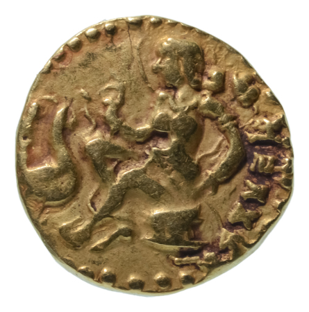 Gupta Empire, Kumaragupta I, c. 415-455, AV dinar, 8.04 g. Horseman