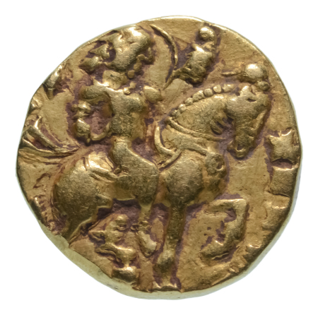 Gupta Empire, Kumaragupta I, c. 415-455, AV dinar, 8.04 g. Horseman