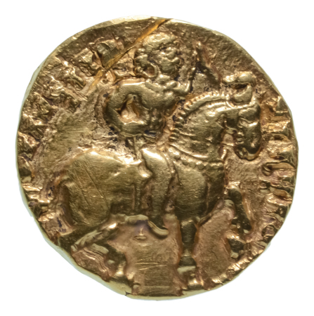 Gupta Empire, Kumaragupta I, c. 415-455, AV dinar, 8.07 g. Horseman
