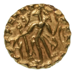 Stamp of Coins » Post-Gupta Post Gupta, Bengal, Samatata region, Khadga dynasty, Sri dharanarata (possibly), c. 675-700, AV dinar, 5.53 g.