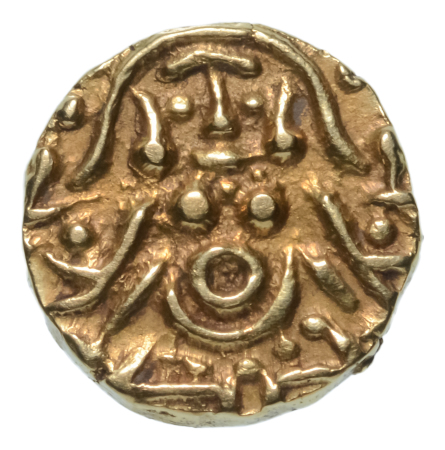 Yadavas of Tribhuvanagiri, Kumara Pala, 11th century, AV half dinar, 2.07 g.