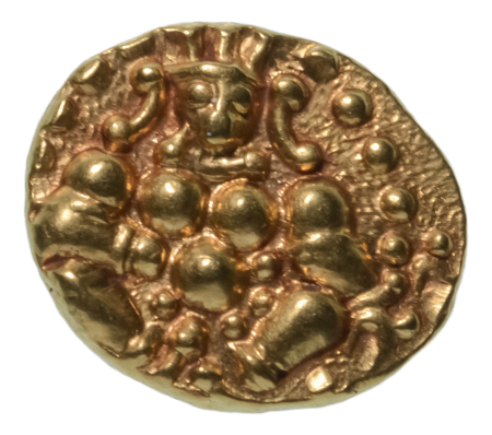 Vijaynagar Kingdom, Tuluva dynasty, Krishna Deveraya, c. 1509-1529, AV pagoda, 3.31 g,