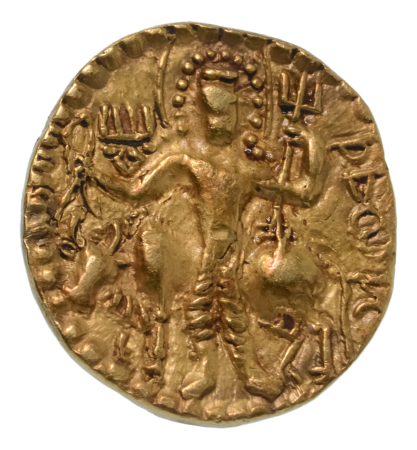 Kushanas, Vasishka, c. 247-265, AV dinar, 7.83 g. Oesho Bull