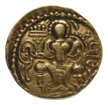 Gupta Empire, Samudragupta, c. 335-375, AV dinar, 7.90 g. Javelin