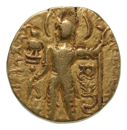 Gupta Empire, Samudragupta, c. 335-375, AV dinar, 7.39 g. Javelin