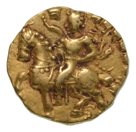 Gupta Empire, Kumaragupta I, c. 415-455, AV dinar, 8.13 g. Horseman