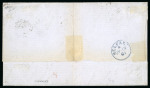 Stamp of Netherlands 1852 15c Orange strip of three + pair + 5c paying 80c double rate, all good to large margins, on 1861 cover from Rotterdam to Belfast