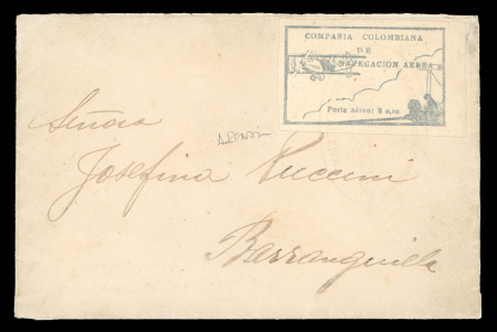 Stamp of Colombia » Airmails 1920, March 11. Cover (opened for display) from Cartagena