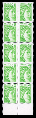 Stamp of France » Variétés et curiosités Variétés : 1977-1978, série Sabine de Gandon tous avec