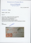 Stamp of France » Type Cérès de 1849-1850 Y&T n°5 paire des 2 timbres avec la variété du 4 retouché sur lettre