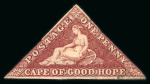 Stamp of South Africa » Cape of Good Hope 1863-64 Small lot of eight triangular issues (SG18-20) showing various examples of the barred oval numeral cancellations (BONC)
