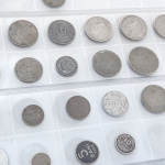 1849-1970s, Collection of banknotes and coins in two albums.