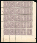 Stamp of France » Émissions à partir de 1900 1903, exceptionnel panneau de 25 exemplaires neufs**