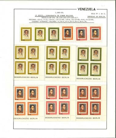 Stamp of Venezuela Venezuela 1966-93 Simon Bolivar definitive multiples
