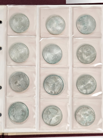Germany 1951-1980, collection in album, mostly silver coins, incl. 24 German Gedenkmünze.