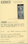 Stamp of France » Type Cérès de 1849-1850 1849, Cérès 25cts bleu Y&T n° 4c tête-bêche vertical