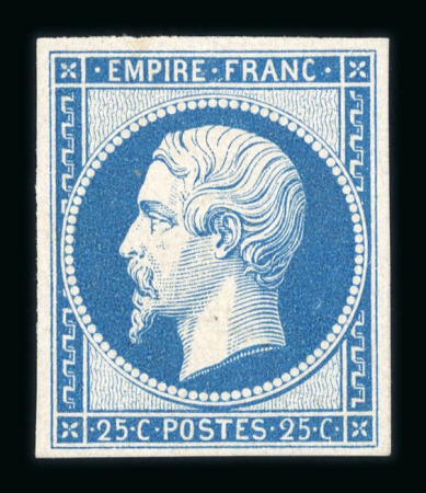 Stamp of France » Empire 1853-1862 1853, type Empire 25cts bleu Y&T n° 15c neuf *, infime