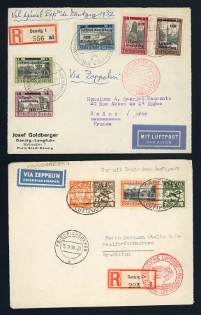 Stamp of Aerophilately » Zeppelins 1932-1934, two Zeppelin covers, one from 1932 for Reims