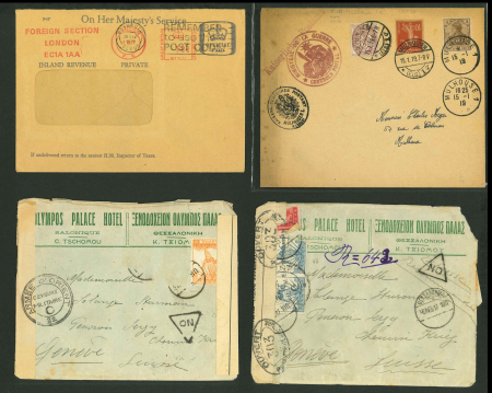 Stamp of Large Lots and Collections 1914-1918, nine censored covers during the first World