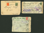 Stamp of Large Lots and Collections 1914-1918, nine censored covers during the first World