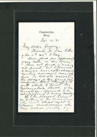 Stamp of Ireland » Historical Documents 1861-1881 Group of eight written by Lord Monck of Charleville,