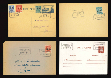 Stamp of France » Libération Lyon : 1944, lot de sept lettres, cartes et entiers