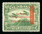 Stamp of Nicaragua 1925-36 Air post collection on pages in old Oriel binder with a range of the overprinted issues incl. the scarce 1936 10c on 20c on cover