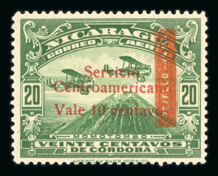 Stamp of Nicaragua 1925-36 Air post collection on pages in old Oriel binder with a range of the overprinted issues incl. the scarce 1936 10c on 20c on cover