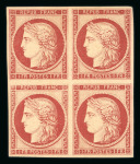 Stamp of France » Type Cérès de 1849-1850 1849, réimpression du n° 6 de 1862 (YT n° 6f), superbe blo