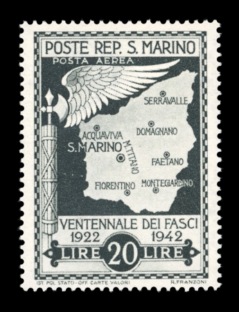 Stamp of Aerophilately » Airmails San Marino 1943 Anniversary of Fascism unissued mint n.h. set of 8