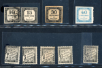 Stamp of France » Timbres-Taxe 1859-1890, lot de neuf timbres taxe neufs et oblitérés sont YT n° 1 o
