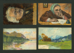 Stamp of Liechtenstein 1902-04 group of 4 handpainted postcards from Schaan to Tirol, all from the same correspondence