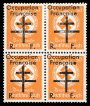 Stamp of France » Libération Occupation Française bloc de 4 n° 9+10, 12-16, 18 **(2)/*(2),