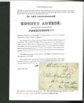 Stamp of Ireland » Pre-Stamp Postal History » Unified Post Period - 1827-1839 1830 (12.8) Folded entire sent within Belfast with red Lees BELFAST/12/AU/*1839* cds, paying an unrecorded special concessionary rate of "1" penny for the sending of election literature with manuscript "Electioneering" a