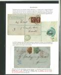 Stamp of Ireland » GB Used In Ireland 1868-78 Two registered covers including folded entire dated 1868 from Belfast to Genoa, Italy, paying a 4d surface printed registration fee and 1s postage rate with attractive boxed REGISTERED AT/BELFAST in red, also pos