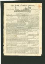 Stamp of Ireland » Historical Documents 1815 (13.8) The Irish Farmers Journal, showing a red newspaper 2d revenue hs, the journal contains an interesting article pertaining to the attack on the Cork to Dublin Mail Coach, resulting in the change of the timing a