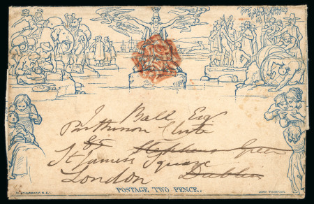 Stamp of Ireland » Pre-Stamp Postal History » Adhesive Period 1840-44 Maltese Crosses: Selection of sixteen covers mounted on fourteen album pages, showing mostly single frankings of the 1841 1d all tied by an array of different Maltese Crosses, plus two examples of the 1d Mulready