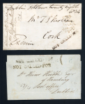 Stamp of Ireland » Pre-Stamp Postal History » Unified Post Period - 1827-1839 1834 Cover front with part back flaps to Cork, franked free and with FREE/DUBLIN crown ds, showing on face the rare NOT CALLED FOR in red, and manuscript  "Returned to Dublin in the Bag from Cork", plus another entire da