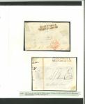Stamp of Ireland » Postal History (Arranged alphabetically by County) Cavan - Ballyhaise: 1830-1845 Attractive group of four covers or part covers mounted on 2 album pages, two part covers showing the rare 2-line BALLYHAISE/RECEIVING HOUSE in black, and two entires both with serif linear B